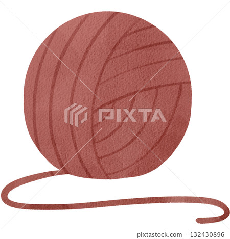 手繪水彩插圖的毛線球 132430896