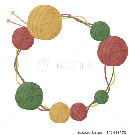 手繪水彩紗框插圖 132431878