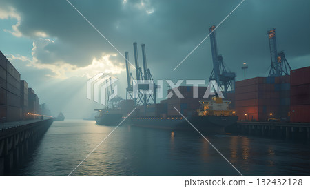 Illuminated winter boots standing out in snowy landscape create a whimsical and magical atmosphere 132432128