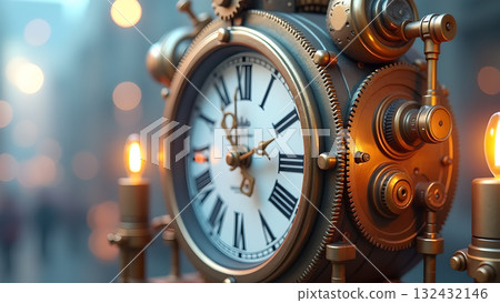 Illuminated winter boots standing out in snowy landscape create a whimsical and magical atmosphere 132432146