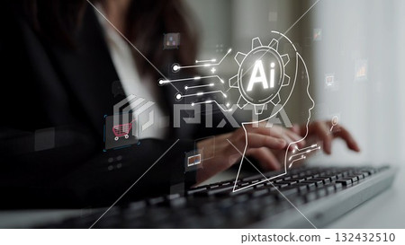 AI Brain Processing Data with Generative Artificial Intelligence Concept Muxer AI Brain Processing Data with Generative Artificial Intelligence Concept Muxer 132432510