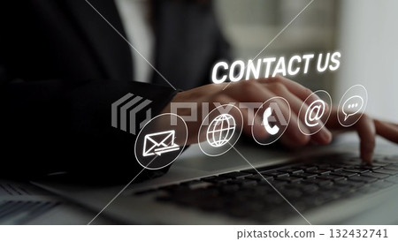 Contact Us Icons Set for Communication, Customer Support, and Help Center Muxer Contact Us Icons Set for Communication, Customer Support, and Help Center Muxer 132432741