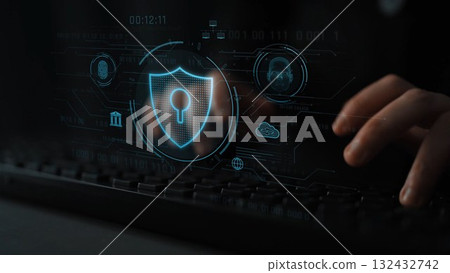 Cybersecurity Interface with AI and Biometric Protection Marrow Cybersecurity Interface with AI and Biometric Protection Marrow 132432742