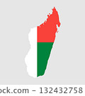 Abstract Madagascar map. Map of Madagascar with flag. Template,  132432758