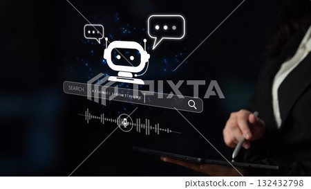 AI Assistant Chatbot Interface with Voice Command and Smart Search Muxer AI Assistant Chatbot Interface with Voice Command and Smart Search Muxer 132432798