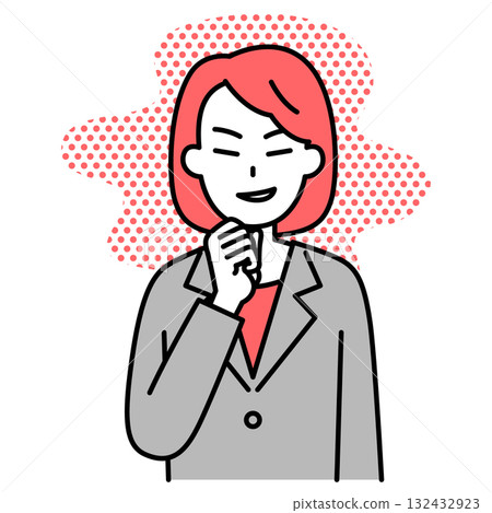 A woman in a suit scheming 132432923