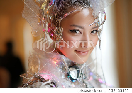 受 2100 年啟發的未來美髮和化妝風格(橫向照片) 受 2100 年啟發的未來美髮和化妝風格(橫向照片) 132433335