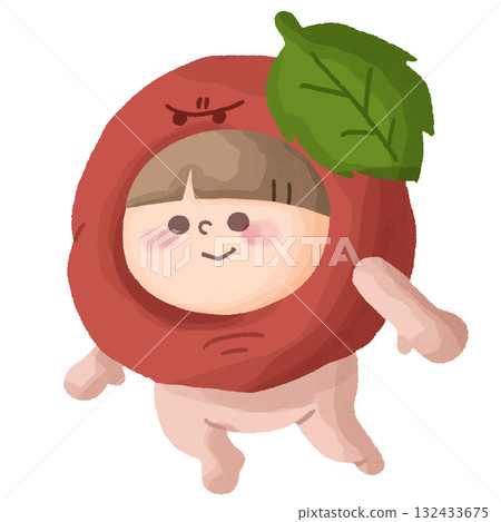 一名兒童在戲劇中穿著醃梅服裝的插圖 一名兒童在戲劇中穿著醃梅服裝的插圖 132433675