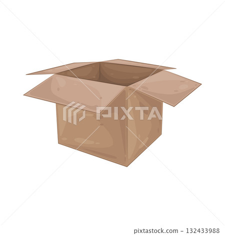 Illustration of open cardboard  132433988
