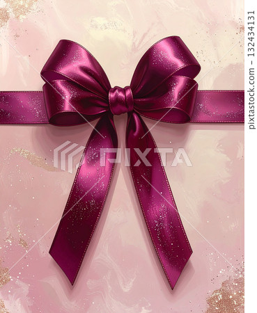 優雅柔和的背景，配上酒紅色緞帶和金色亮片 132434131