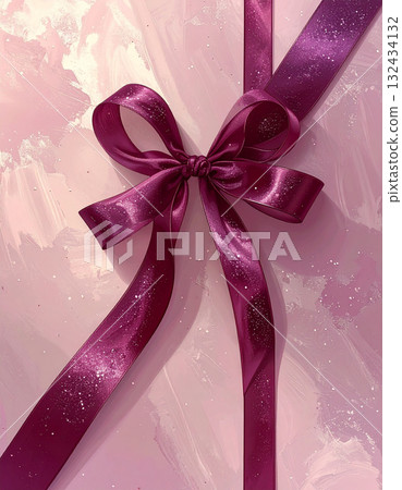 優雅柔和的背景，配上酒紅色緞帶和金色亮片 132434132