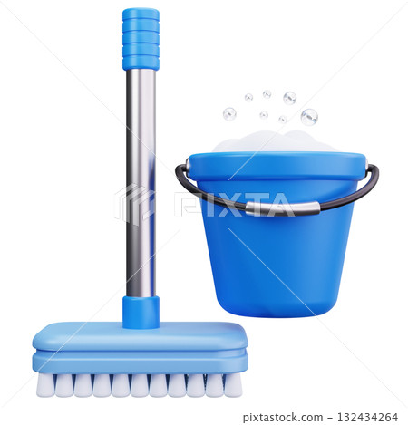 Floor Brush and Bucket 132434264