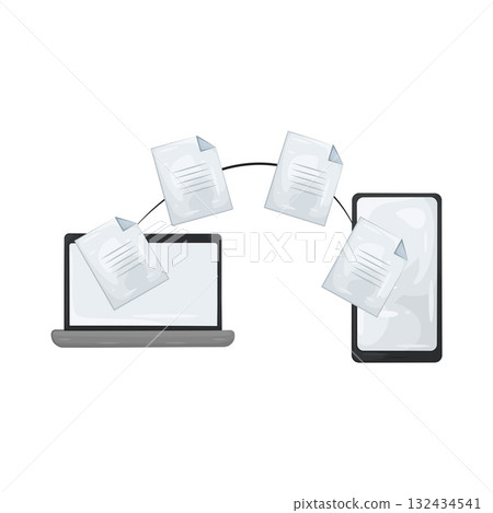 Illustration of file transfer Illustration of file transfer 132434541
