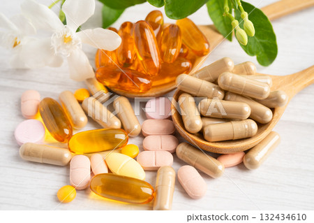 Alternative medicine herbal organic capsule drug herb. Alternative medicine herbal organic capsule drug herb. 132434610