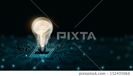 Creative and innovation inspiration. Business and Technology idea concept. 3D Rendering and Copy space. Creative and innovation inspiration. Business and Technology idea concept. 3D Rendering and Copy space. 132435068