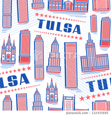 Vector Tulsa Seamless Pattern 132435695
