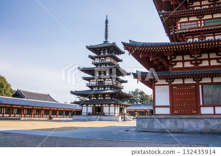 Nara Yakushiji Temple Great Hall and East Pagoda 132435914