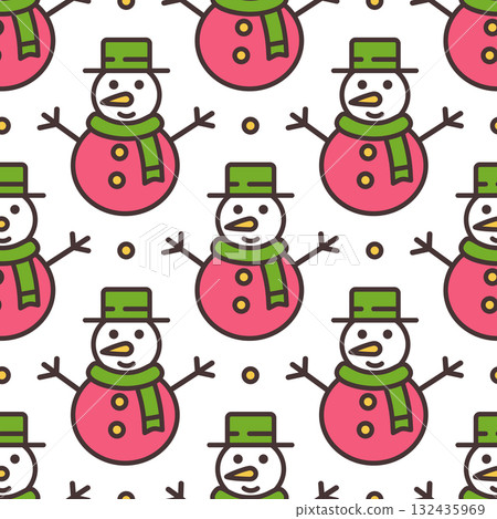 Vector seamless pattern with a snowman Vector seamless pattern with a snowman 132435969