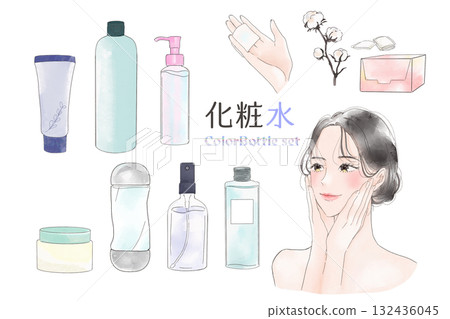 化妝品包裝瓶插畫素材集 化妝品包裝瓶插畫素材集 132436045