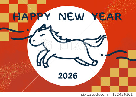 Red Horse New Year's Card 132436161