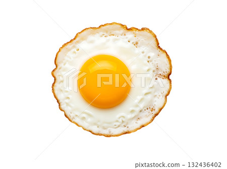 Sunny side up fried egg with golden yolk and white isolated on a transparent background egg white Sunny side up fried egg with golden yolk and white isolated on a transparent background egg white 132436402