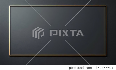 Gray background, gold outline, sleek minimalist frame . Gray background, gold outline, sleek minimalist frame . 132436604
