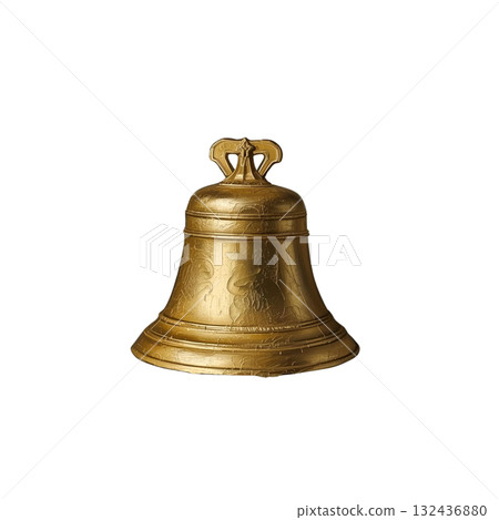 vintage brass bell isolated on white background 132436880