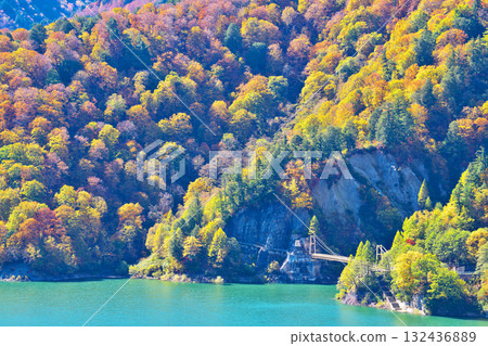 Autumn leaves of Kurobe Dam 132436889