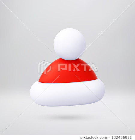 3d cartoon rendering of a Santa hat 3d cartoon rendering of a Santa hat 132436951