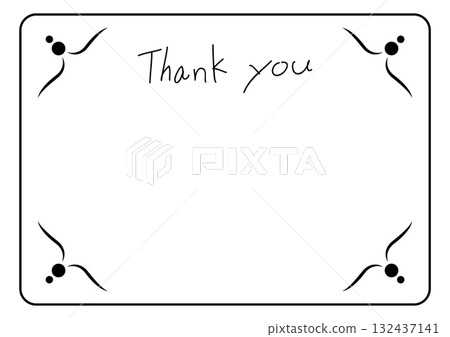 Handwritten "Thank you" message card (monochrome) Handwritten "Thank you" message card (monochrome) 132437141