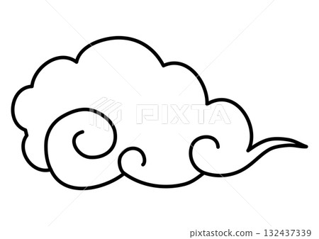 傳統中國（日文）風格祥雲圖示（單色） 132437339