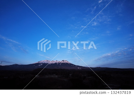 Mount Mitake at dawn from Yanagimata Viewpoint 132437819