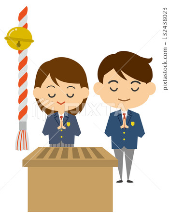 祈求成功的學生插圖（男女） 132438023