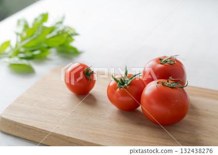 Fresh tomatoes and basil Fresh tomatoes and basil 132438276