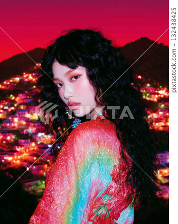 Fashion portrait of a Japanese woman Fashion portrait of a Japanese woman 132438425