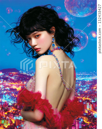 Fashion portrait of a Japanese woman Fashion portrait of a Japanese woman 132438427