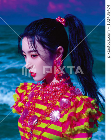 Fashion portrait of a Japanese woman 132438474