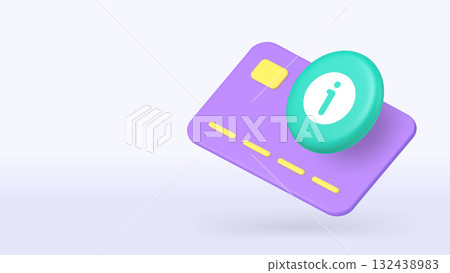 Banking credit debit card information 3d icon banner copy space vector illustration Banking credit debit card information 3d icon banner copy space vector illustration 132438983