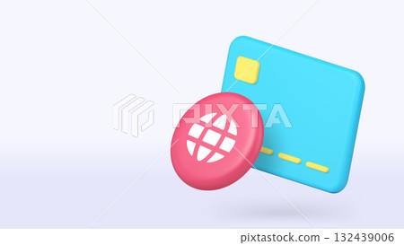 Card payment global financial banking service 3d icon banner copy space vector illustration Card payment global financial banking service 3d icon banner copy space vector illustration 132439006