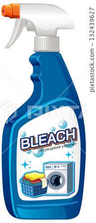 Blue Spray Bottle of All Purpose Bleach Cleaner 132439627