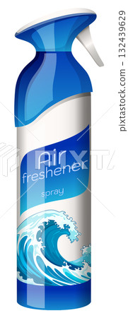 Blue Air Freshener Spray Can with Ocean Wave Design Blue Air Freshener Spray Can with Ocean Wave Design 132439629