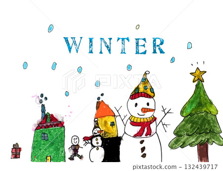 Winter (Hand-drawn illustrations for kids) Winter (Hand-drawn illustrations for kids) 132439717