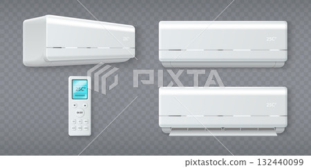 White air condition 3d units with remote control 132440099