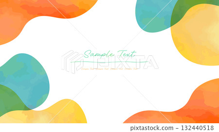 Abstract autumn frame of watercolor fluid shapes Abstract autumn frame of watercolor fluid shapes 132440518