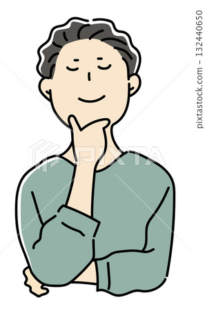 對內部設計滿意的男性有豐胸顏色 132440650