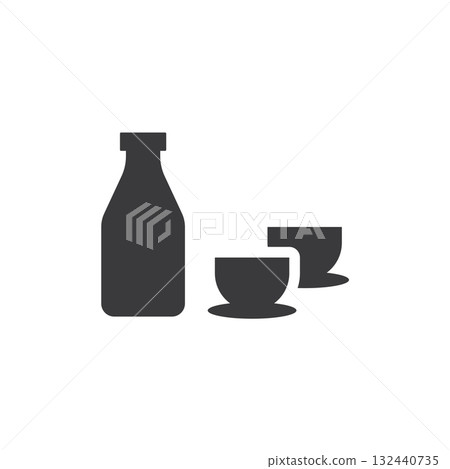 Bottle and cup icon Bottle and cup icon 132440735