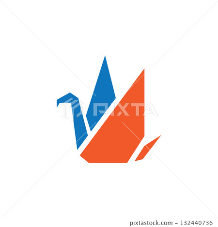 Origami Paper Crane Graphic 132440736