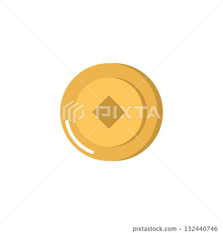 Isolated Gold Coin Illustration 132440746
