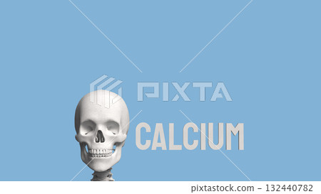 The Skeleton on blue Background for calcium concept 3d Rendering. 132440782
