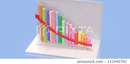 The Multi color chart for Business concept 3d Rendering. 132440792